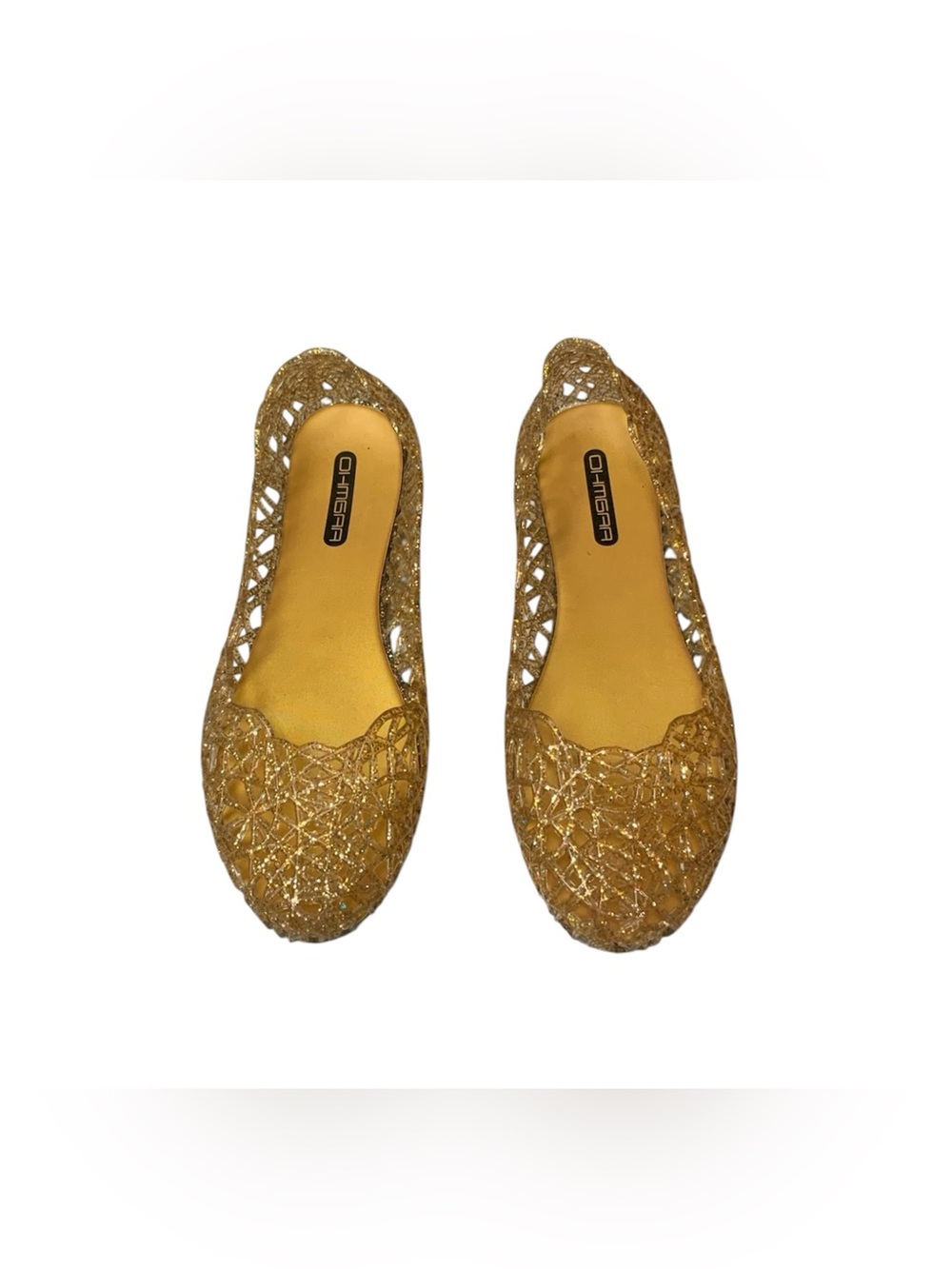 OHMGAA Gold Jelly Flats